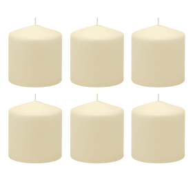 Stonebriar 3" x 3" Unscented 1-Wick Ivory Pillar Candles, 6 Pack