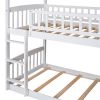 Bunk Bed with Slide, House Bed with Slide, White