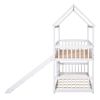 Bunk Bed with Slide, House Bed with Slide, White