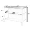 Solid Wood Rustic 45" Stationary Kitchen Island, Rubber Wood Butcher Block Dining Table Prep Table with 2 Open Shelves for Small Places,Walnut+Cream W