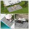 Outsunny Reversible Outdoor Rug, 9' x 18' Waterproof Plastic Straw Floor Mat, Portable RV Camping Carpet with Carry Bag, Large Floor Mat for Backyard,